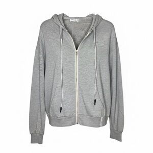 Michael Stars Naomi Zip-Up Hoodie Heather Grey Size L NWT